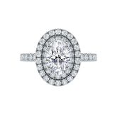 Double Halo Oval Diamond Engagement Ring